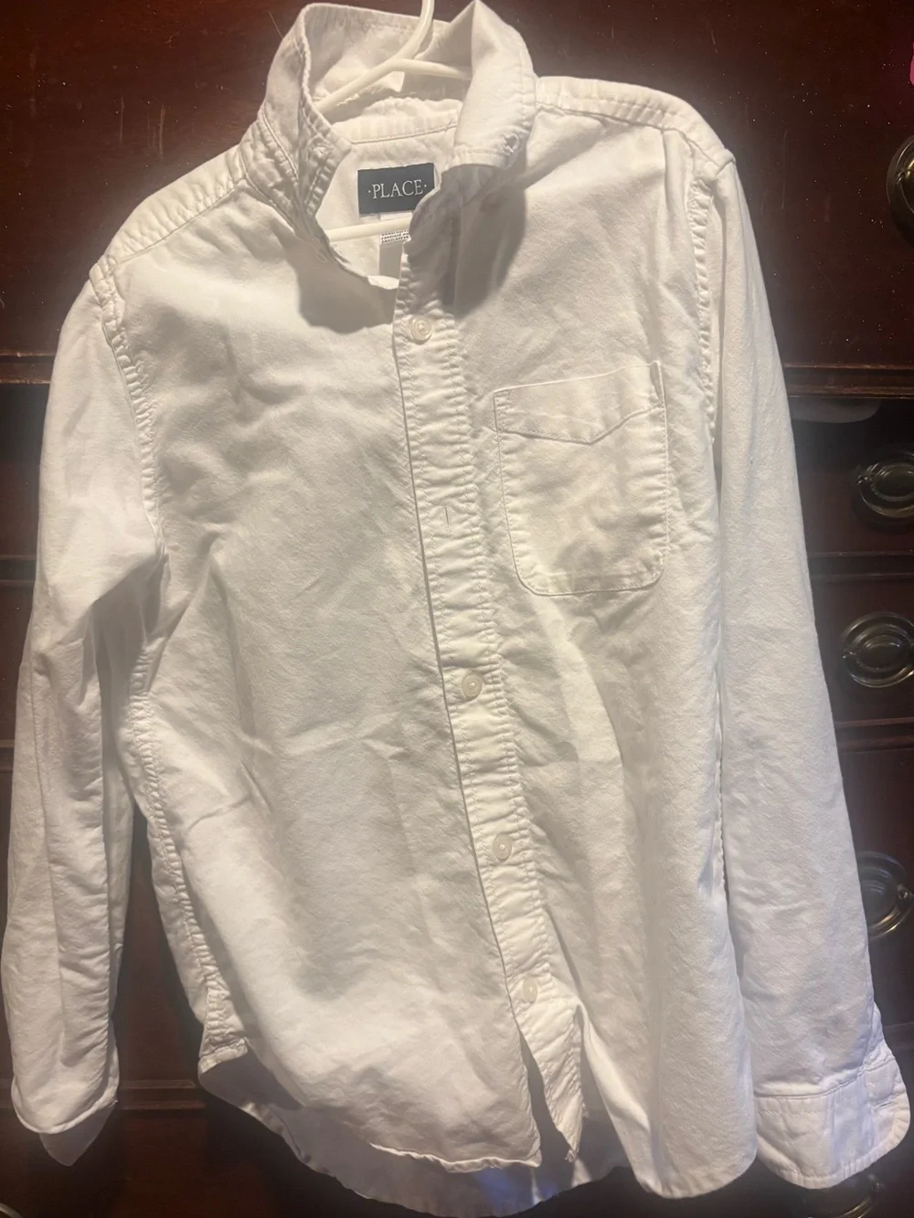 The Children's Place White Button-Down Long Sleeve Shirt